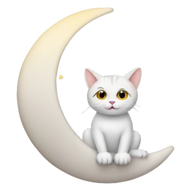 CAT sitting on moon sticker