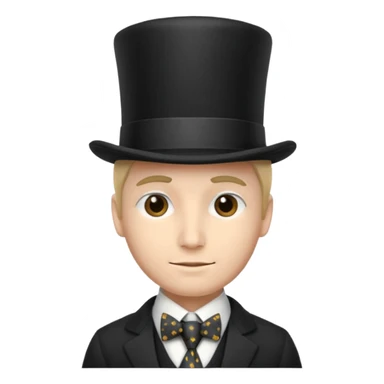 Man in top hat & tie sticker
