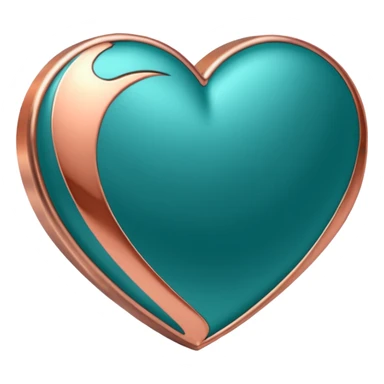 A teal, burnt orang, and rose gold heart, please.  sticker