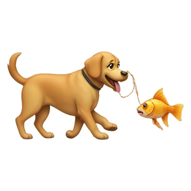 dog walking a fish sticker