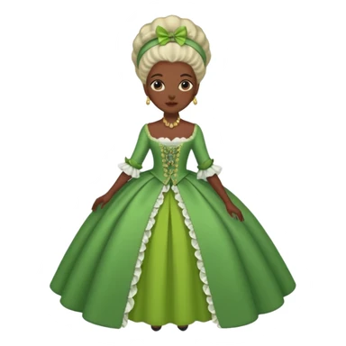 marie Antoinette fashion dark skinned woman green clothe sticker