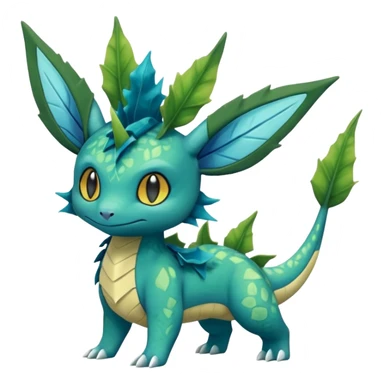 Swampy Gloomy Dark Dull Vaporeon-Leafeon-Treecko-Grovyle-Fakémon-Pokémon-hybrid-fusion sticker