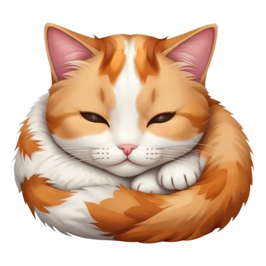 A cute cat curled up sleeping, peaceful expression sticker