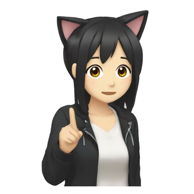 Azusa Nakano from k-on, with cat ear sticker