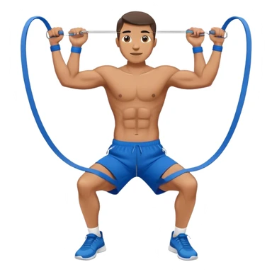 fit man with blue shorts resistance bands exercises sticker