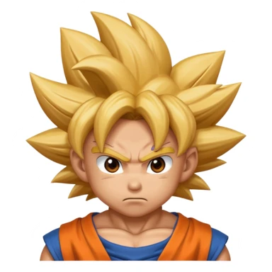 Emoji San goku plus petit niveau image , concentrer comme avant un combat contre un adversaire  sticker
