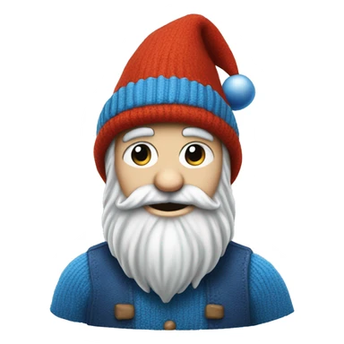 gnome with blue woolen hat, dark beard sticker
