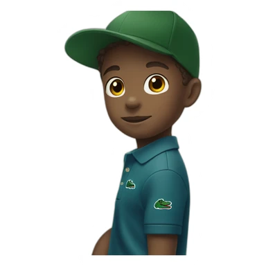 Kid with lacoste polo sticker
