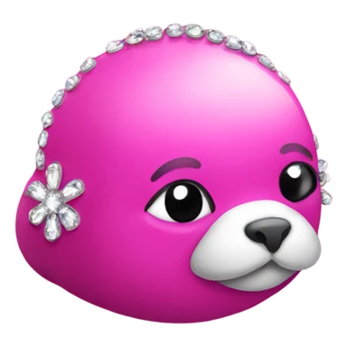 Hot pink Foca with crystals sticker