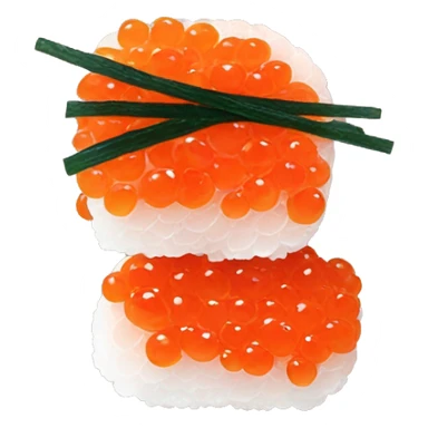 Salmon roe nigiri with only the roe and seaweed wrap sticker
