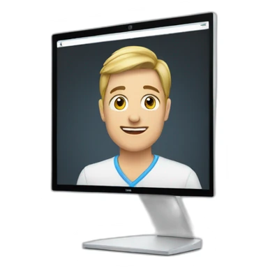 monitor with the video call on the screen sticker