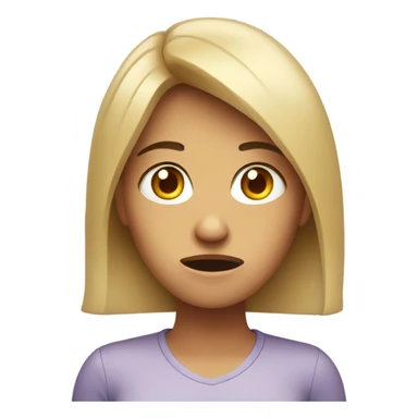 anxious looking woman sticker