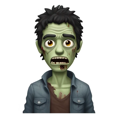 zombie guy with black hair sticker