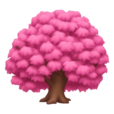 Pink tree covered with pink leaves  sticker