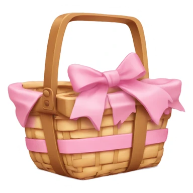 Picnic  basket in light pink bow sticker