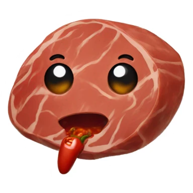 meat with chili sticker
