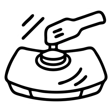 outlined icon of a polishing machine on a glossy black hood, metallic details, soft waves of shine, clean lines, modern and simple sticker