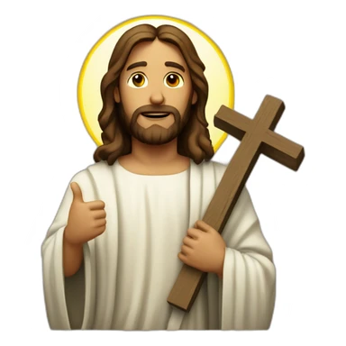 jesus with a cross sticker