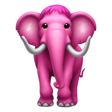 Pink mammoth with glitter  sticker