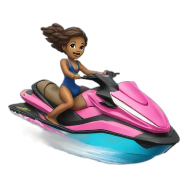 twin bitches hopping off a jet ski sticker