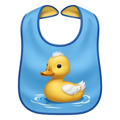 Blue bib with duck print sticker