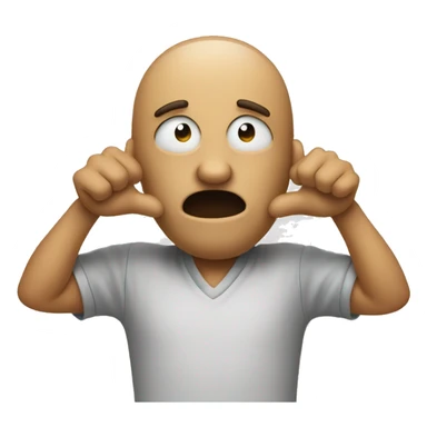 Choked emoji with hands grabing the head  sticker