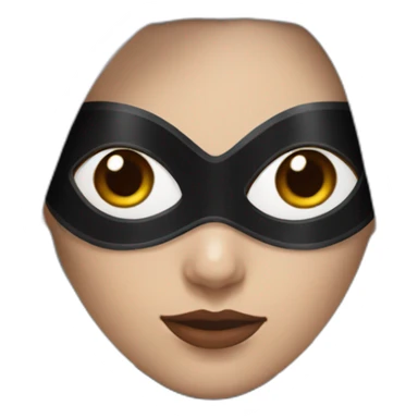 A woman with white hair and cat ears and a black mask around her eyes has white skin and a black spiderman mask on her face. sticker