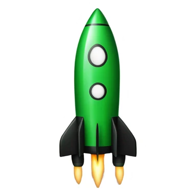 green and black rocket ship sticker