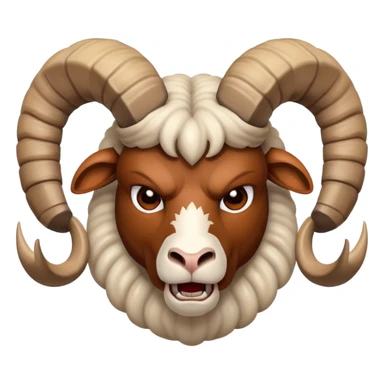 Angry ram with twisting horns sticker