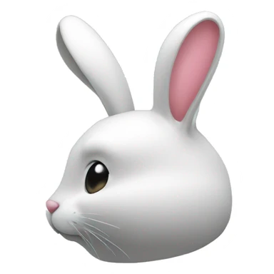 3d rabit face in profile sticker