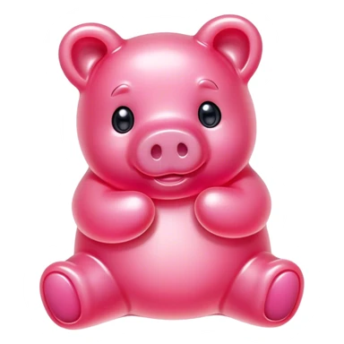 pink gummy jelly bear pig  sticker