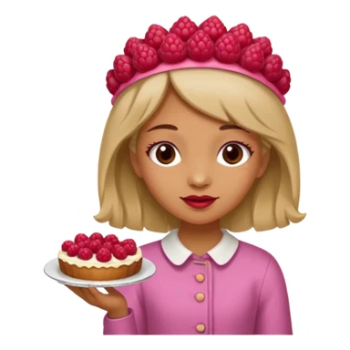 Raspberry torte human full body and legs girl with a raspberry barrette on her head sticker