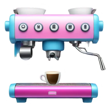 Pink and blue gradient hue espresso machine sticker
