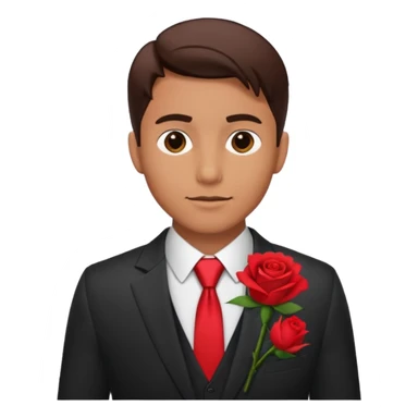 man with rose in his suit pocket sticker
