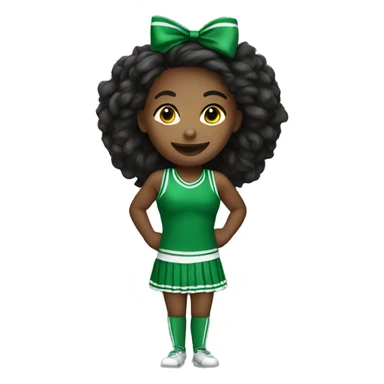Cheerleader wearing green  sticker