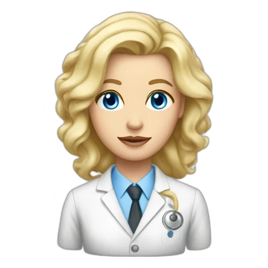 Psycologist giril blonde blue eyes sticker