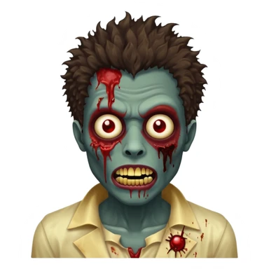 faça um homem zumbi, de cabelo crespo mostrando o dente de ouro sticker