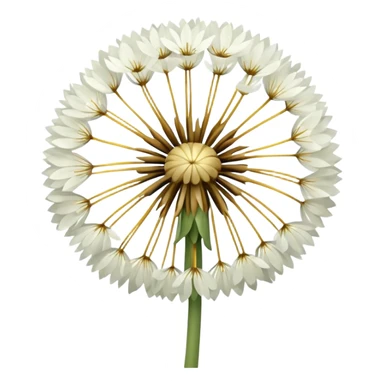 Dandelion flower emoji in white colour looks aesthetic  sticker