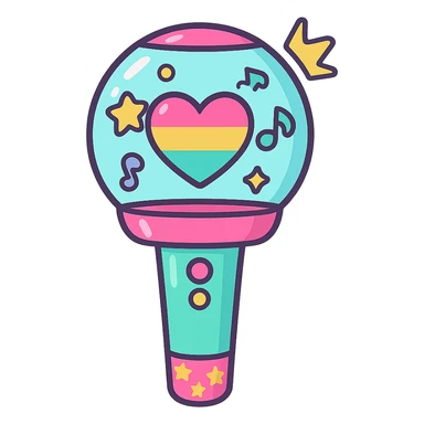 kpop lightstick, cute and colorful sticker