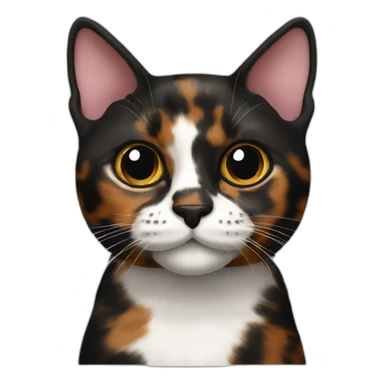 tortoiseshell Cat Black brown without white and pink nose sticker