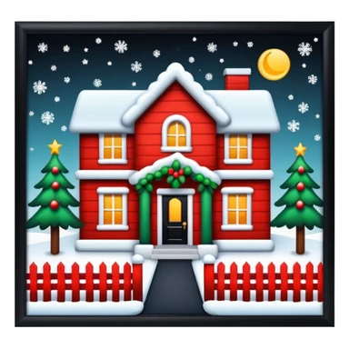 Casa decorata in tema natalizio sticker