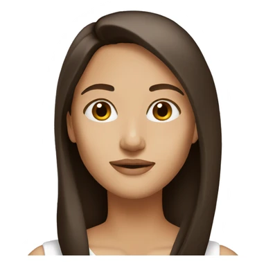 Brunette, straight hair, medium length, brown eyes,  sticker