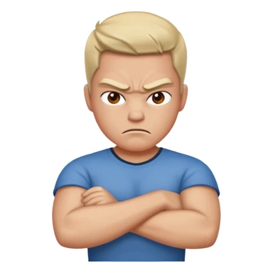 create a angry face with crossed arms  sticker