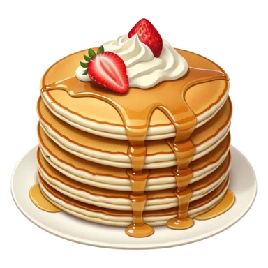 Realistic pancakes with strawberry and cream  sticker