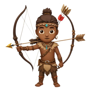 The classic hunter image with a bow and arrow on his back, dressed in brown with some animal made decorations sticker
