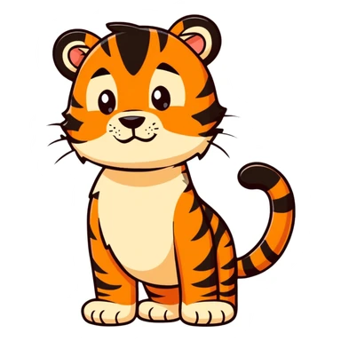 cute cartoon tiger sticker