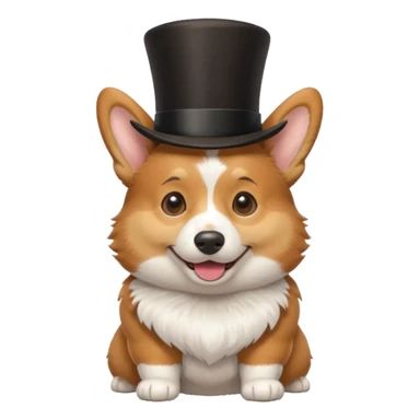 Corgi with top hat sticker