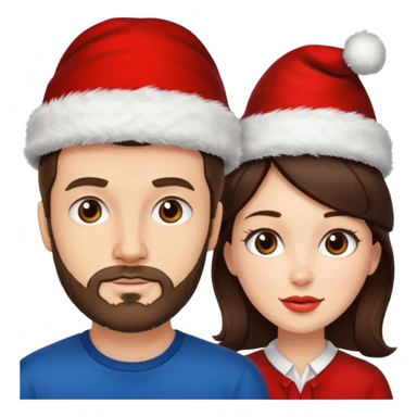 SCOTTISH MAN WITH STUBBLE AND BRUNETTE WOMAN WITH XMAS HAT sticker