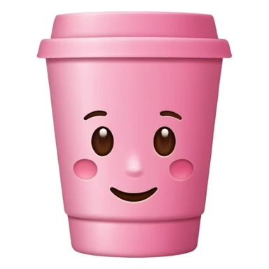 clean pink cup, no details. simple cup of coffee sticker