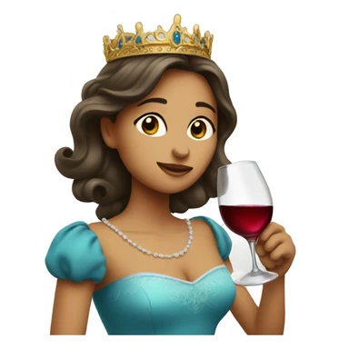 Princess drinking wine  sticker